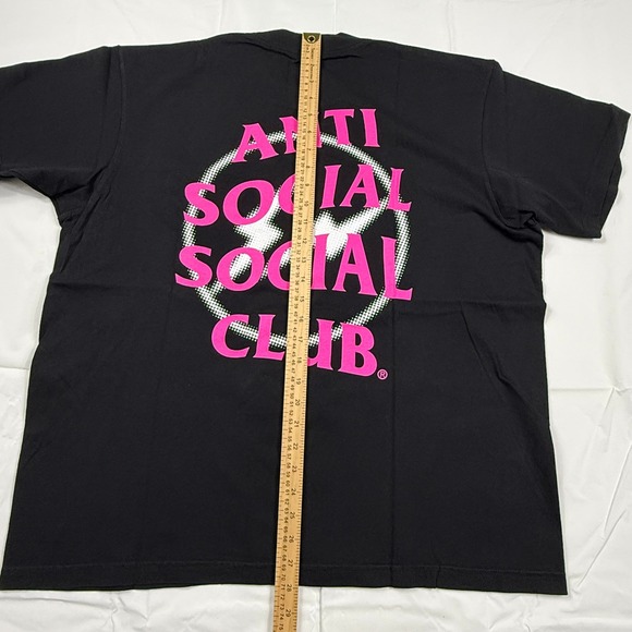Anti Social Social Club x Fragment Pink Bolt Logo Black T-Shirt Mens XL NEW - Picture 7 of 7